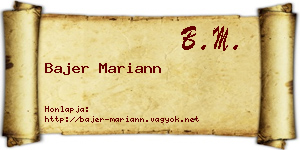 Bajer Mariann névjegykártya